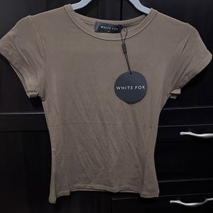 Brand New White Fox Too Blessed Tee Mocha